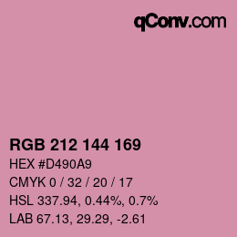 Color code: RGB 212 144 169 | qconv.com