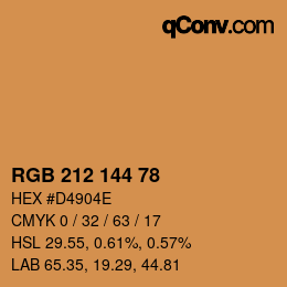 Color code: RGB 212 144 78 | qconv.com