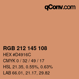 Color code: RGB 212 145 108 | qconv.com