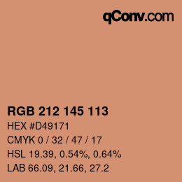 Color code: RGB 212 145 113 | qconv.com