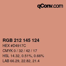 Color code: RGB 212 145 124 | qconv.com
