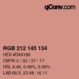 Color code: RGB 212 145 134 | qconv.com