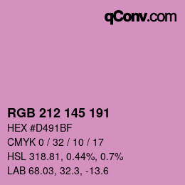 Color code: RGB 212 145 191 | qconv.com