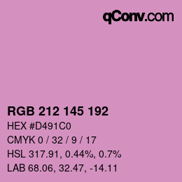Color code: RGB 212 145 192 | qconv.com