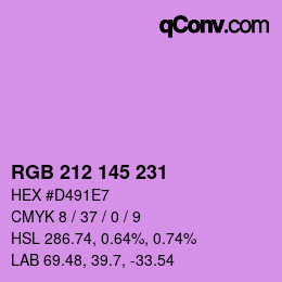 Color code: RGB 212 145 231 | qconv.com