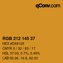 Color code: RGB 212 145 37 | qconv.com