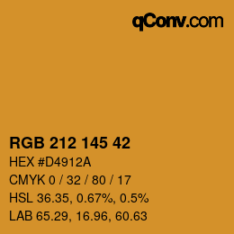 Color code: RGB 212 145 42 | qconv.com