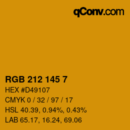 Color code: RGB 212 145 7 | qconv.com