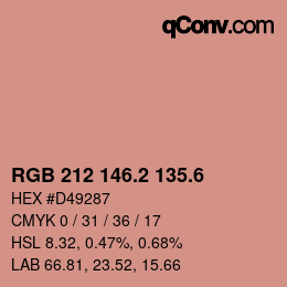 カラーコード: RGB 212 146.2 135.6 | qconv.com