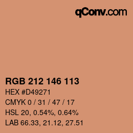 Color code: RGB 212 146 113 | qconv.com