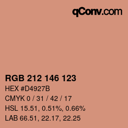 Color code: RGB 212 146 123 | qconv.com
