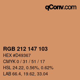 Color code: RGB 212 147 103 | qconv.com