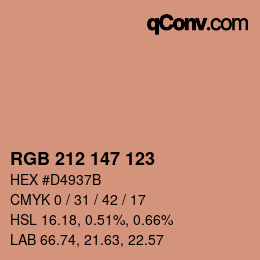 Color code: RGB 212 147 123 | qconv.com