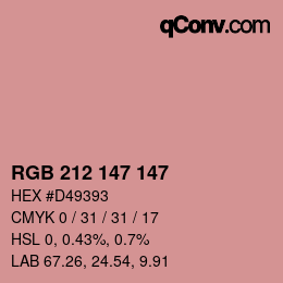 Color code: RGB 212 147 147 | qconv.com