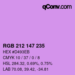 Color code: RGB 212 147 235 | qconv.com