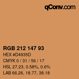 Color code: RGB 212 147 93 | qconv.com