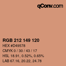 Farbcode: RGB 212 149 120 | qconv.com