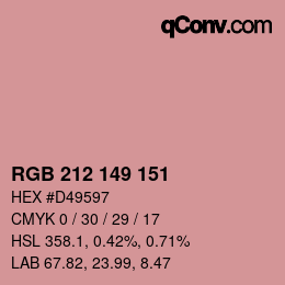 Color code: RGB 212 149 151 | qconv.com