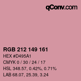 Color code: RGB 212 149 161 | qconv.com