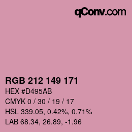 Color code: RGB 212 149 171 | qconv.com