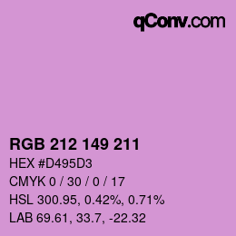 Color code: RGB 212 149 211 | qconv.com