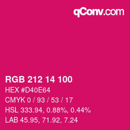 Color code: RGB 212 14 100 | qconv.com