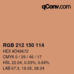 Color code: RGB 212 150 114 | qconv.com