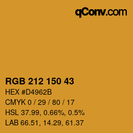 Farbcode: RGB 212 150 43 | qconv.com