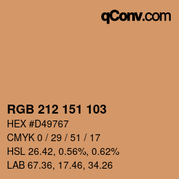 カラーコード: RGB 212 151 103 | qconv.com