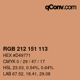 カラーコード: RGB 212 151 113 | qconv.com