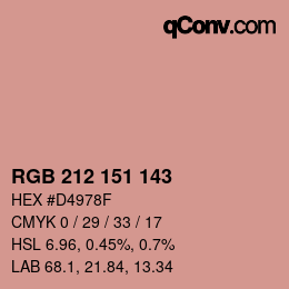Color code: RGB 212 151 143 | qconv.com