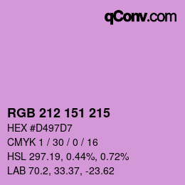 Color code: RGB 212 151 215 | qconv.com