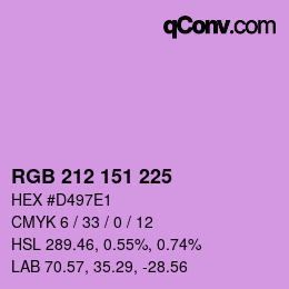 Color code: RGB 212 151 225 | qconv.com
