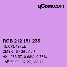 Color code: RGB 212 151 235 | qconv.com