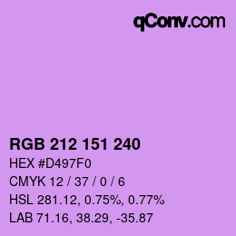 Color code: RGB 212 151 240 | qconv.com