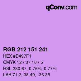 Color code: RGB 212 151 241 | qconv.com