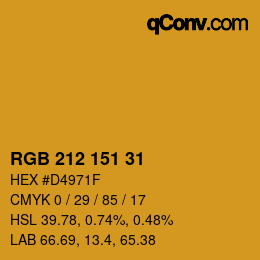 Color code: RGB 212 151 31 | qconv.com