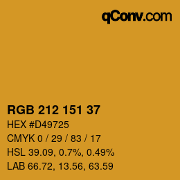 Color code: RGB 212 151 37 | qconv.com