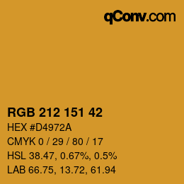 Color code: RGB 212 151 42 | qconv.com