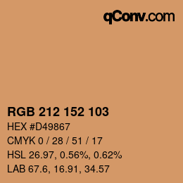 Color code: RGB 212 152 103 | qconv.com