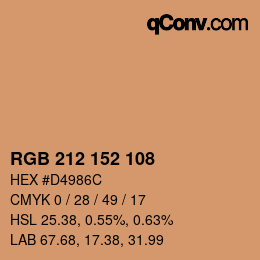 カラーコード: RGB 212 152 108 | qconv.com