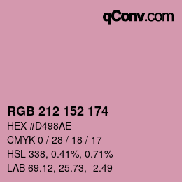 Color code: RGB 212 152 174 | qconv.com