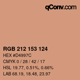カラーコード: RGB 212 153 124 | qconv.com