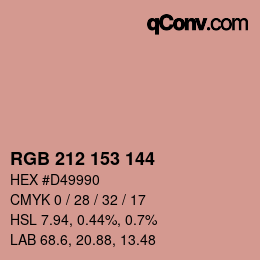 Color code: RGB 212 153 144 | qconv.com