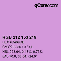 Color code: RGB 212 153 219 | qconv.com
