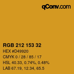 Color code: RGB 212 153 32 | qconv.com