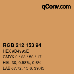 颜色代码: RGB 212 153 94 | qconv.com