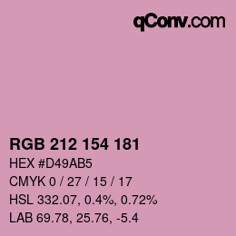 Color code: RGB 212 154 181 | qconv.com