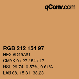 Color code: RGB 212 154 97 | qconv.com