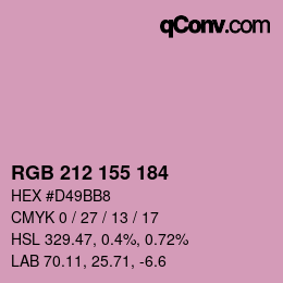 Color code: RGB 212 155 184 | qconv.com